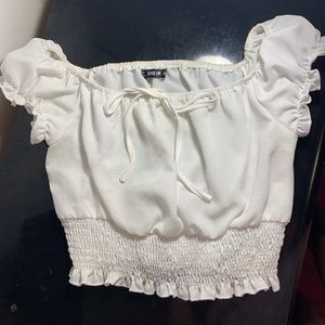 White cropped blouse from SHEIN